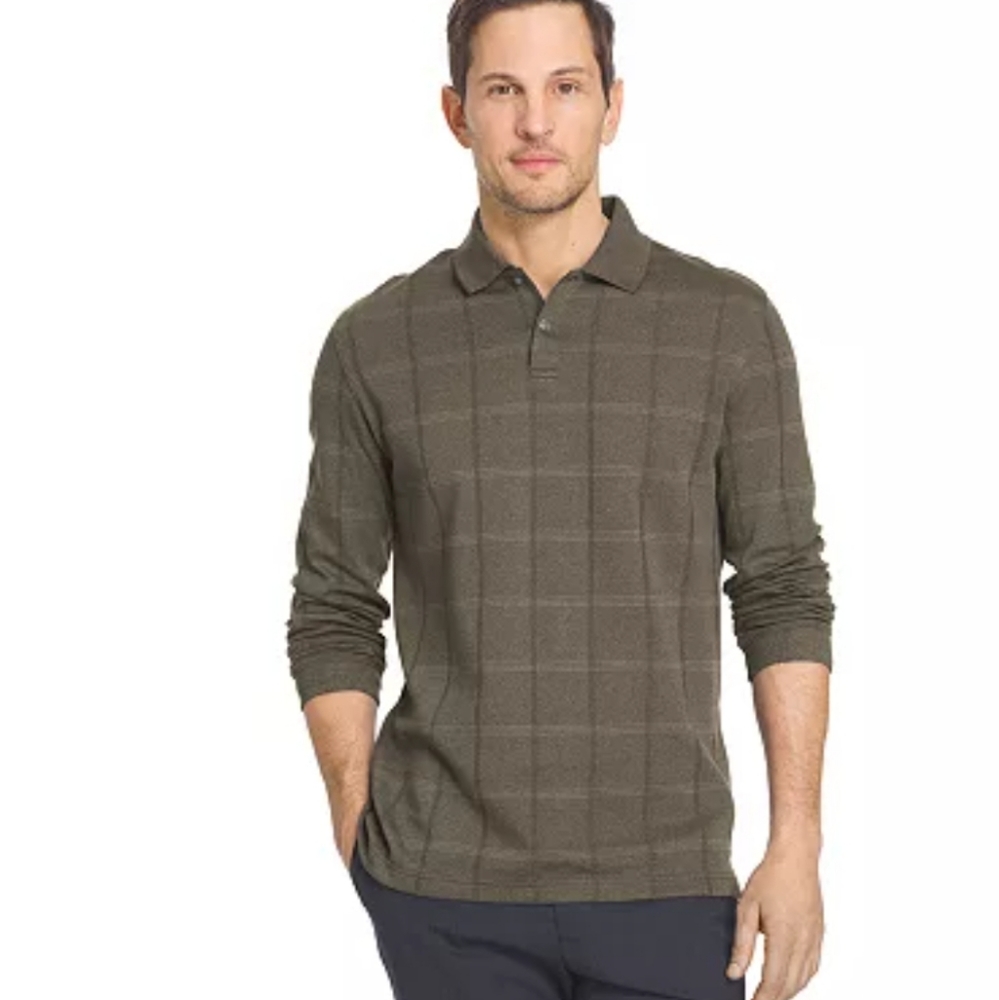Van Heusen Windowpane Classic-Fit Polo/ M.